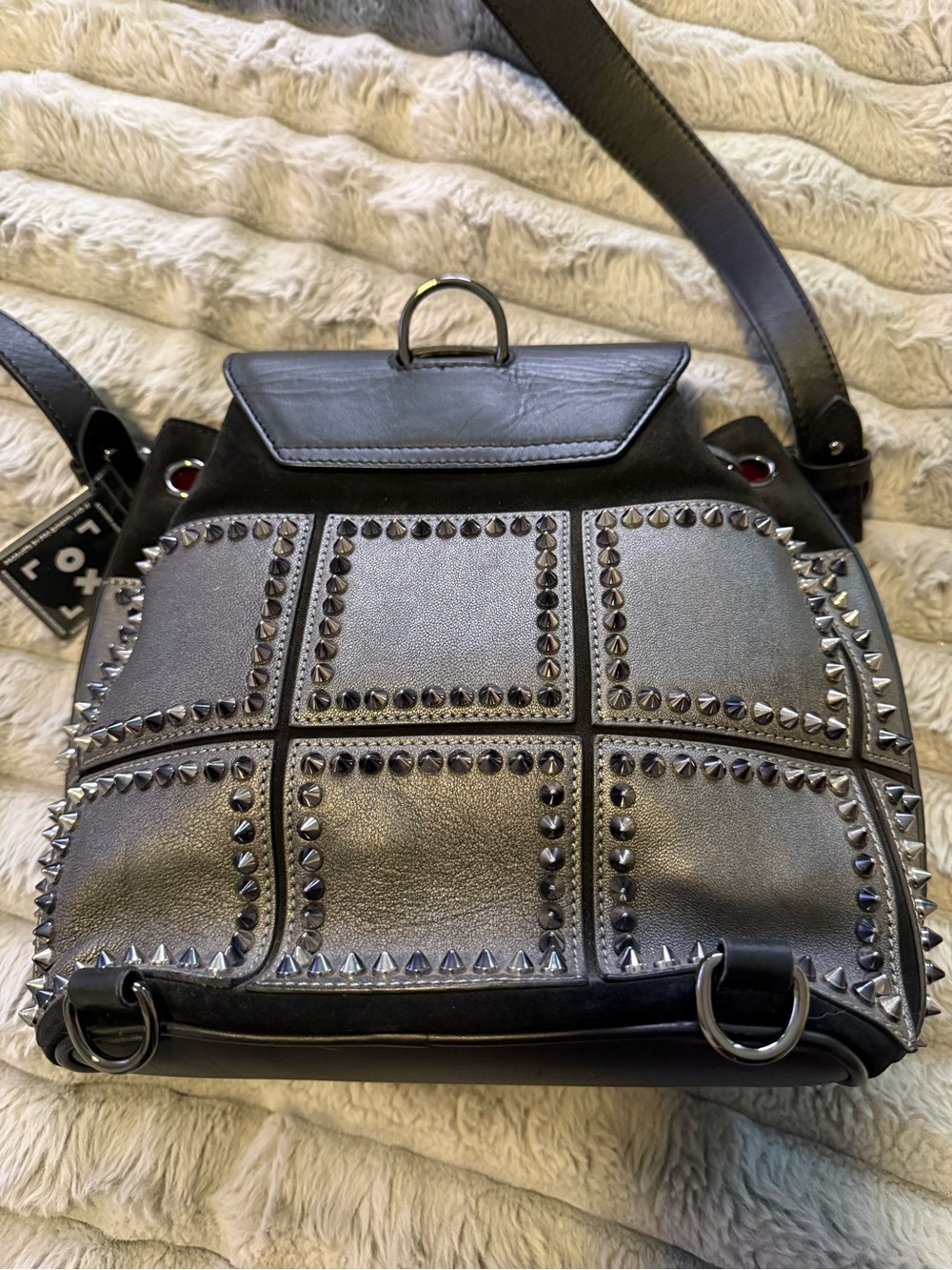 Christian Louboutin Black Studded Leather Backpack - Picture 4 of 9